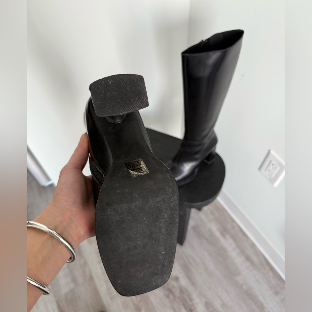 Jeffrey Campbell MAXIMAL-2 Black Knee-High Leather Boots - Picture 3 of 3